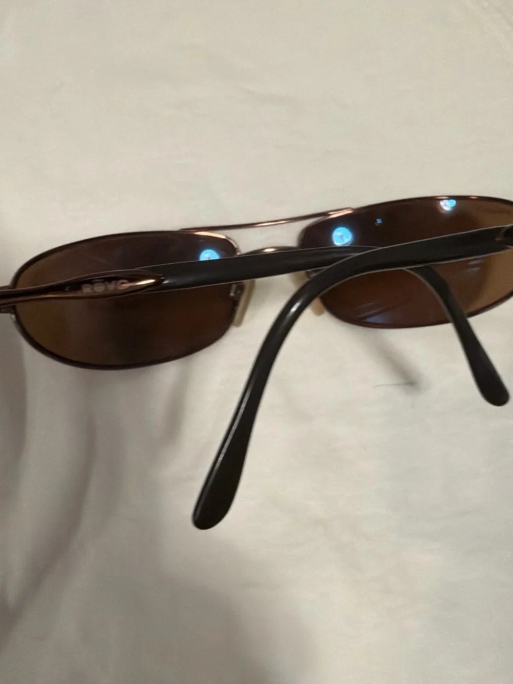 Revo Brown Lens Gold-Brown Metal Frame Sunglasses
